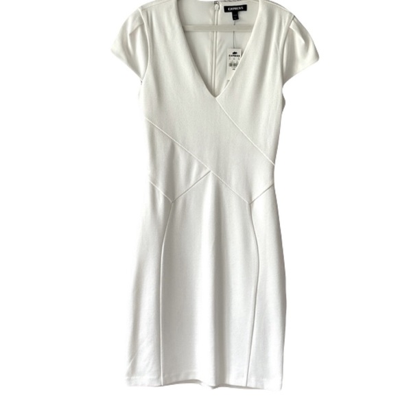 Express White Tulip Sleeve Sheath Dress XXS - Picture 2 of 7